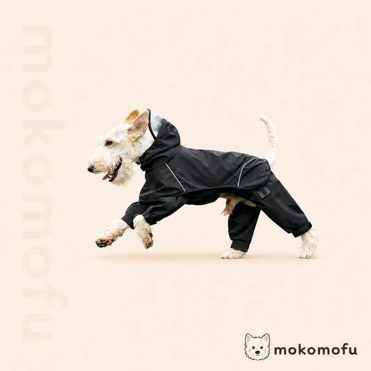 犬用 着せやすいセパレート型 レインコート 泥よけパンツ