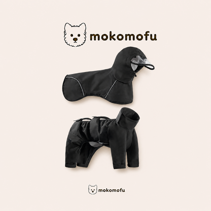 犬用 着せやすいセパレート型 レインコート 泥よけパンツ