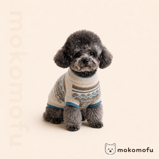 犬服 フェアアイル柄 ナチュラルニット