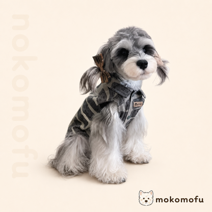 犬服 デニム ベスト シャツ ノースリーブ 重ね着