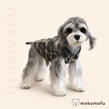 犬服 デニム ベスト シャツ ノースリーブ 重ね着