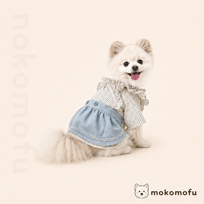 犬服 デニム ワンピース ジャンパースカート
