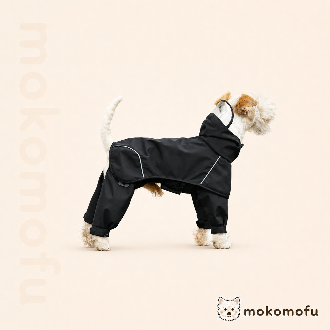 犬用 着せやすいセパレート型 レインコート 泥よけパンツ