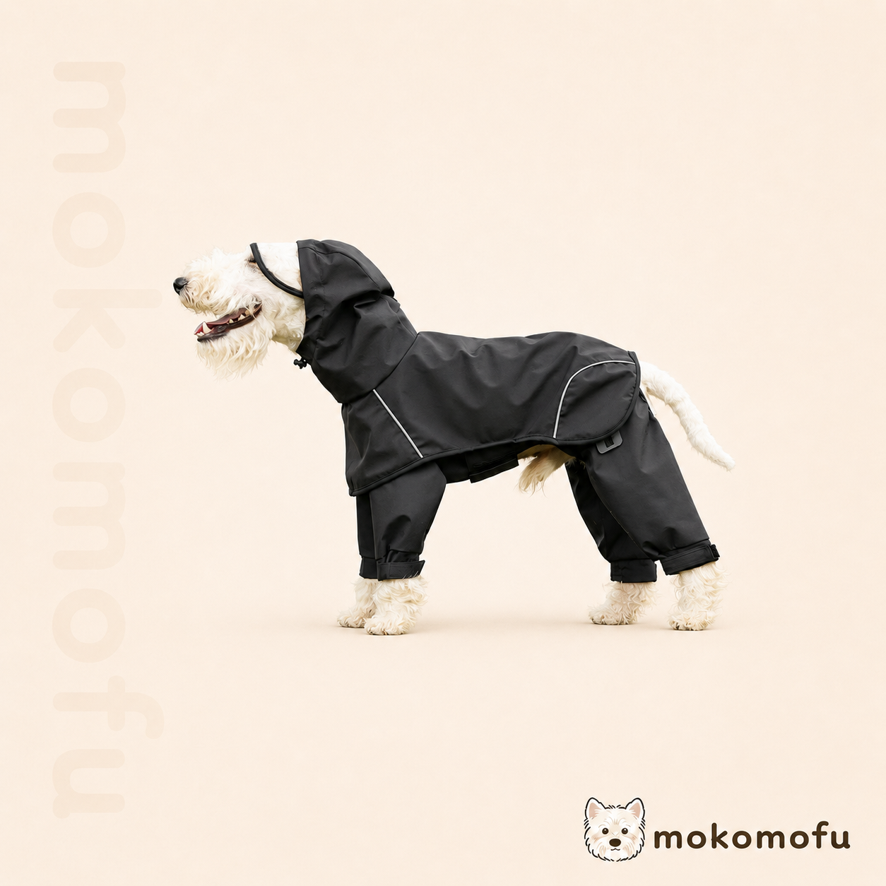 犬用 着せやすいセパレート型 レインコート 泥よけパンツ