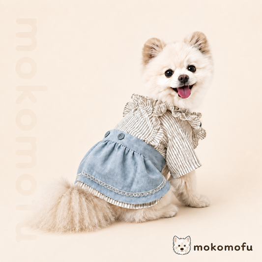 犬服 デニム ワンピース ジャンパースカート