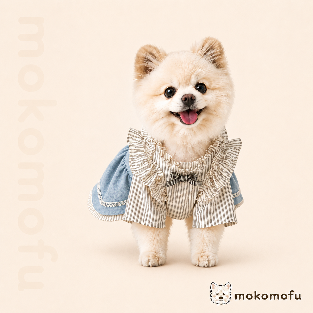 Dog clothes denim dress jumper skirt