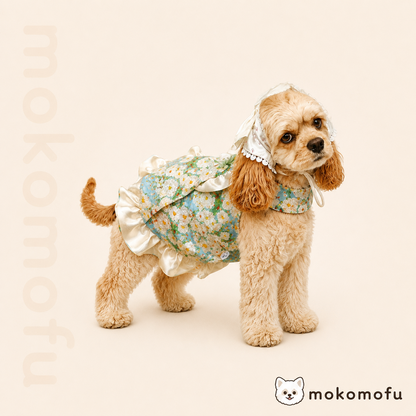 犬服 ワンピース 小花柄 フラワー ドレス