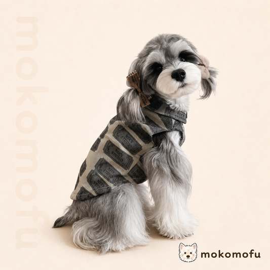 犬服 デニム ベスト シャツ ノースリーブ 重ね着
